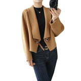 Female Hepburn Style Double-sided Wool Overcoat - Nioor