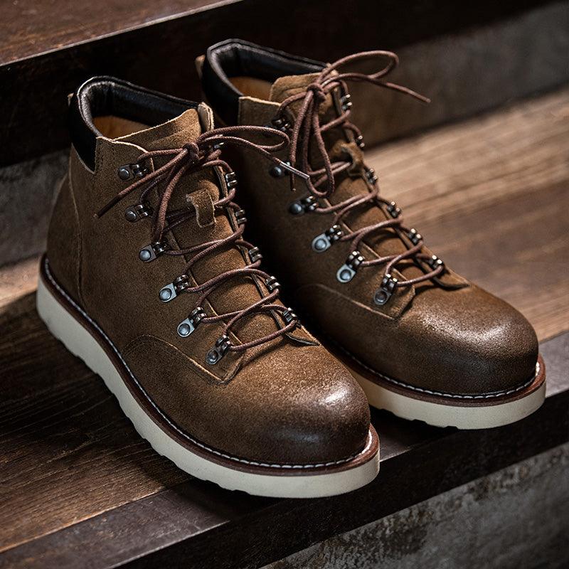 Men's Retro Mountaineering High-top Boots Calf Leather Shoes - Nioor