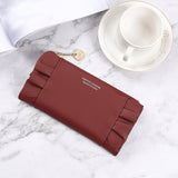 Women's Long Korean Version Solid Color Simple Zipper Buckle Letter Multi-function Large Capacity Purse