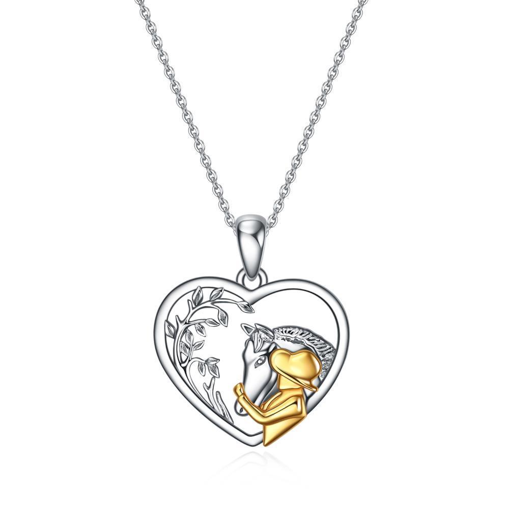 Horse Boys Girls Pendant Necklace Gifts Locket Necklace that holds pictures for Family - Nioor