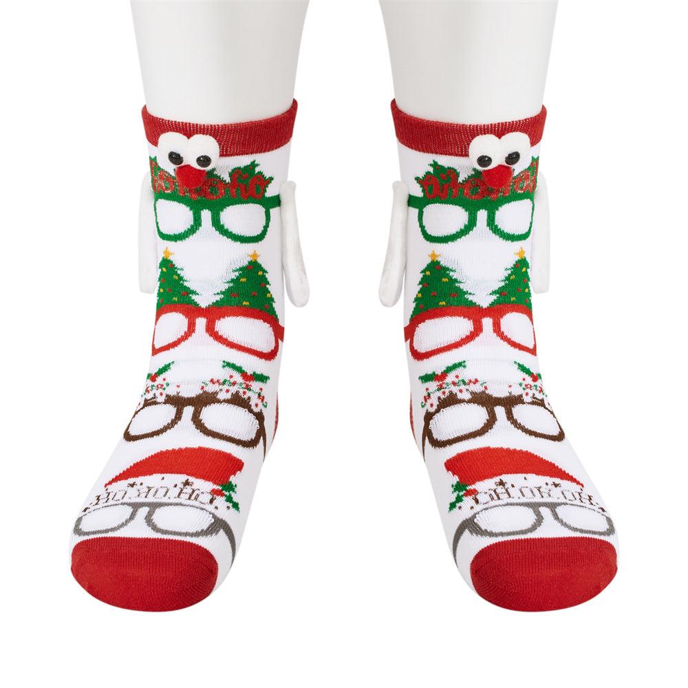 Mid Tube Christmas Couple Socks - Nioor