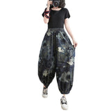 Women's Age Reduction Floral Loose Jeans - Nioor