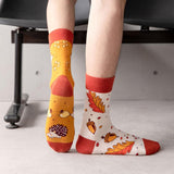 Men's Mid-calf Length Autumn And Winter New Casual Cartoon AB Foot Socks - Nioor