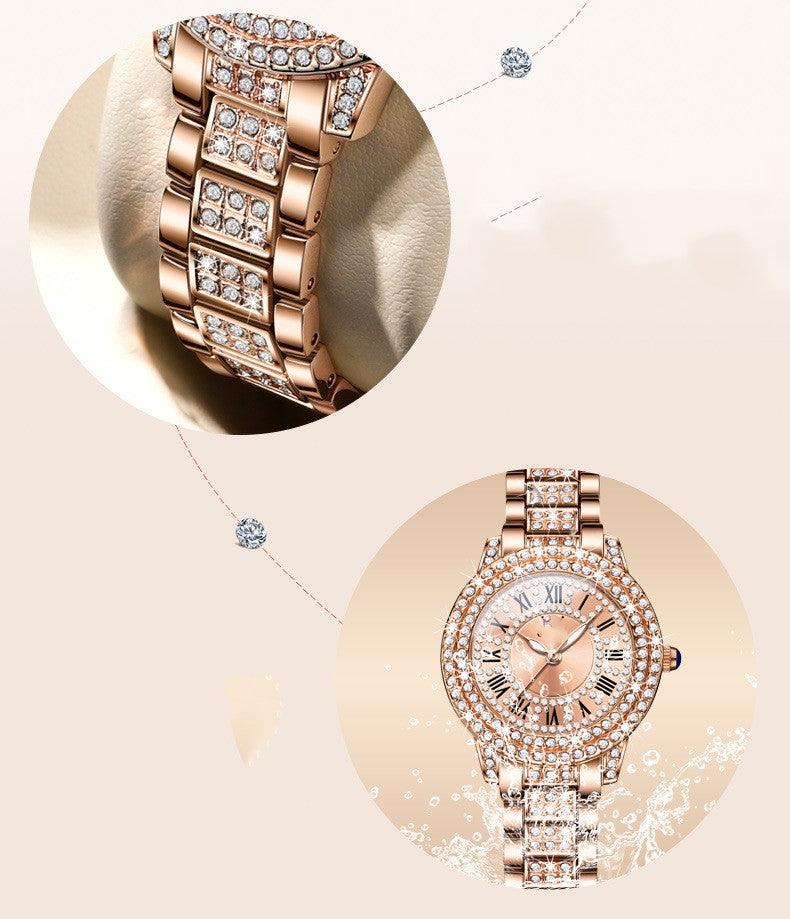 Exquisite And Elegant Sparkling Quartz Watch With Diamonds - Nioor