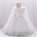 Children's Dress One Year Old Girl Lace Long Sleeve Puffy Baby Shower