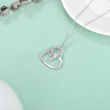 925 Sterling Silver Heart Ballerina Dancer Ballet Dance Pendant Necklace Dance Jewelry Gifts for Women - Nioor