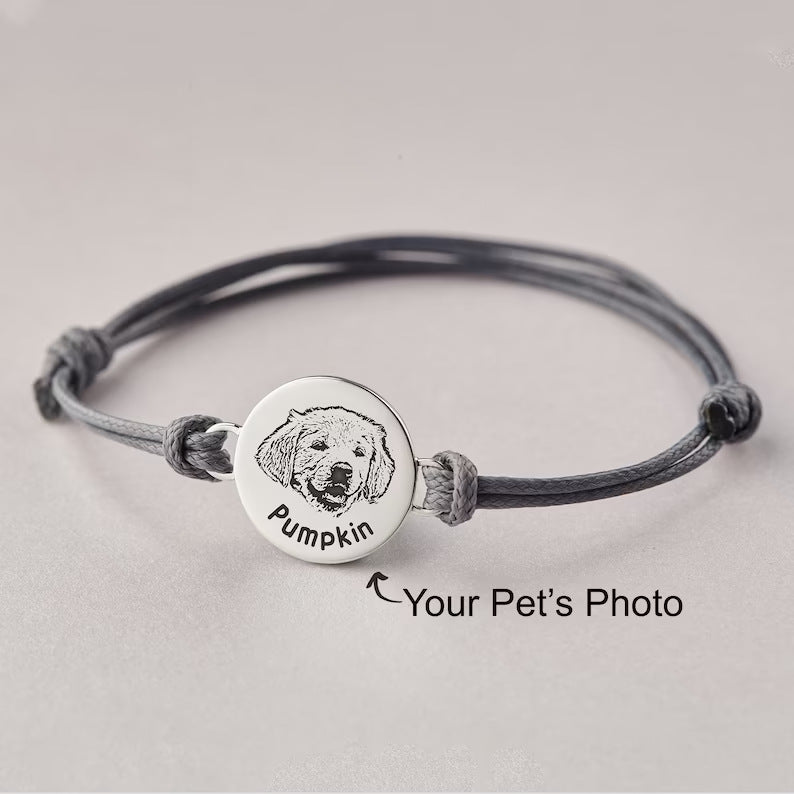 DIY Dogs And Cats Pet Memorial Braided Rope Adjustable Size Custom Bracelet