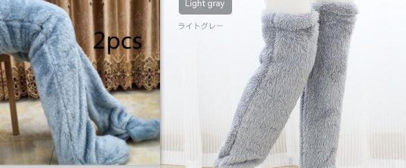 Over Knee High Fuzzy Long Socks Winter Warm Cold Leg Knee Joint Cold-proof Stockings Home Floor Sleeping Socks - Nioor