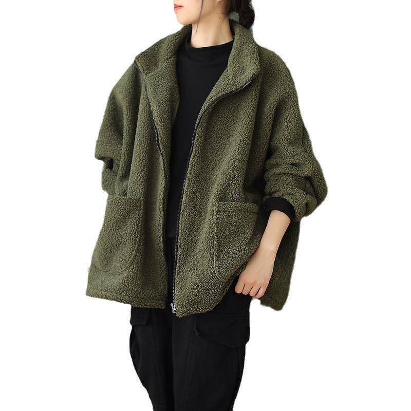 Women's Cashmere Casual Loose Artistic Velvet Sweater Coat - Nioor