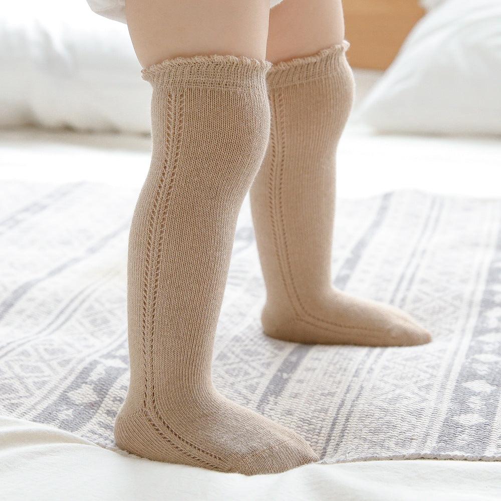 Baby Loose Mouth Long Tube Side Hollow Socks - Nioor