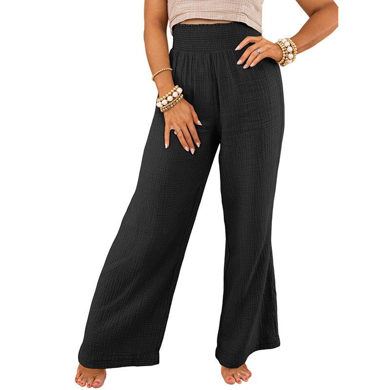 Slim-fit Slimming Solid Color Casual Trousers - Nioor