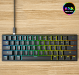 61-key Pluggable Mechanical Keyboard RGB Light Effect Computer Keyboard - Nioor