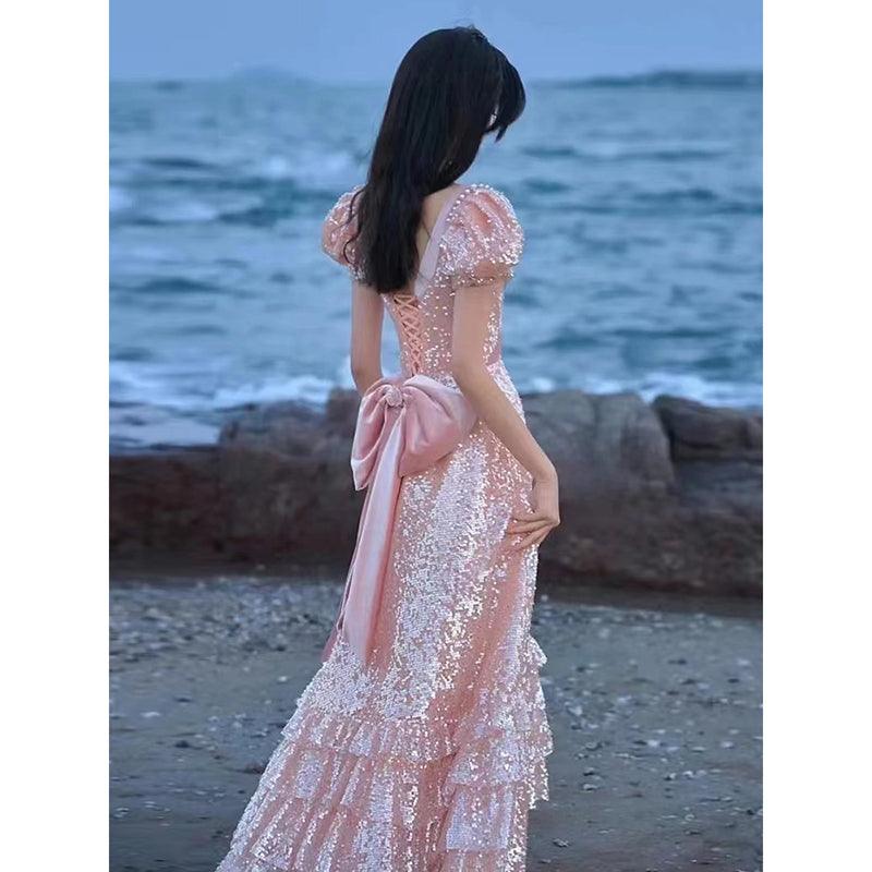 Pink Evening Dress For High End Luxury Women - Nioor