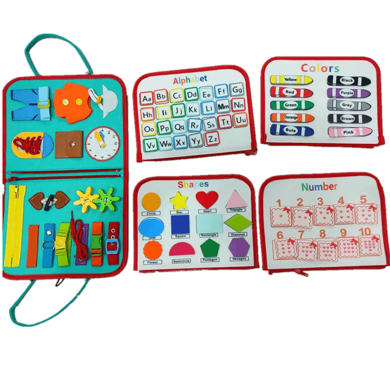 New Busy Book Children's Busy Board Dressing And Buttoning Learning Baby Early Education Preschool Sensory Learning Toy - Nioor