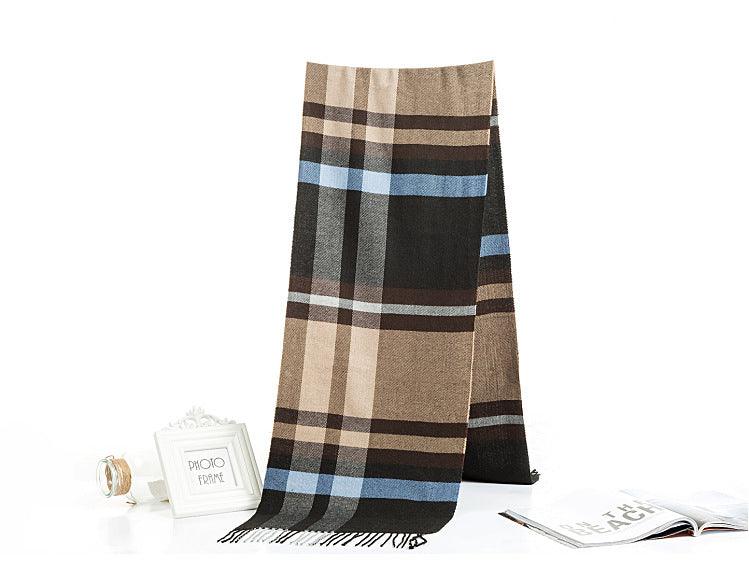 All-match Simple Men's Plaid Warm Scarf - Nioor