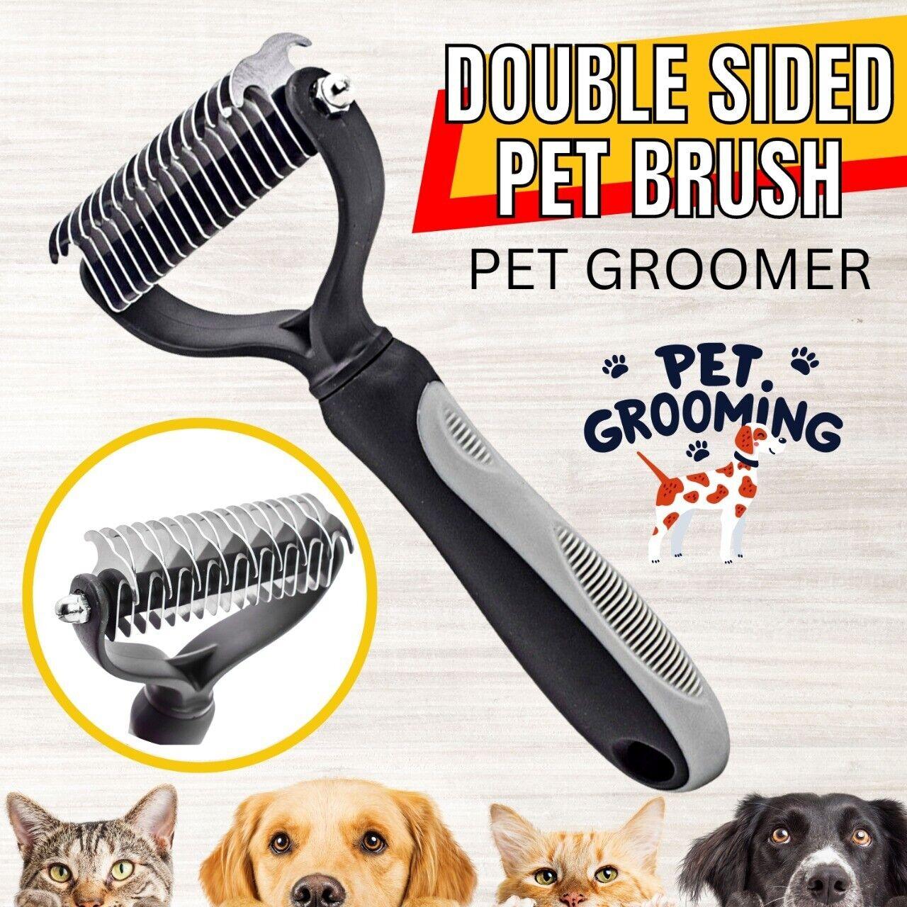 Professional Pet Grooming Tool 2 Sided Undercoat Dog Cat Shedding Comb Brush Pet - Nioor