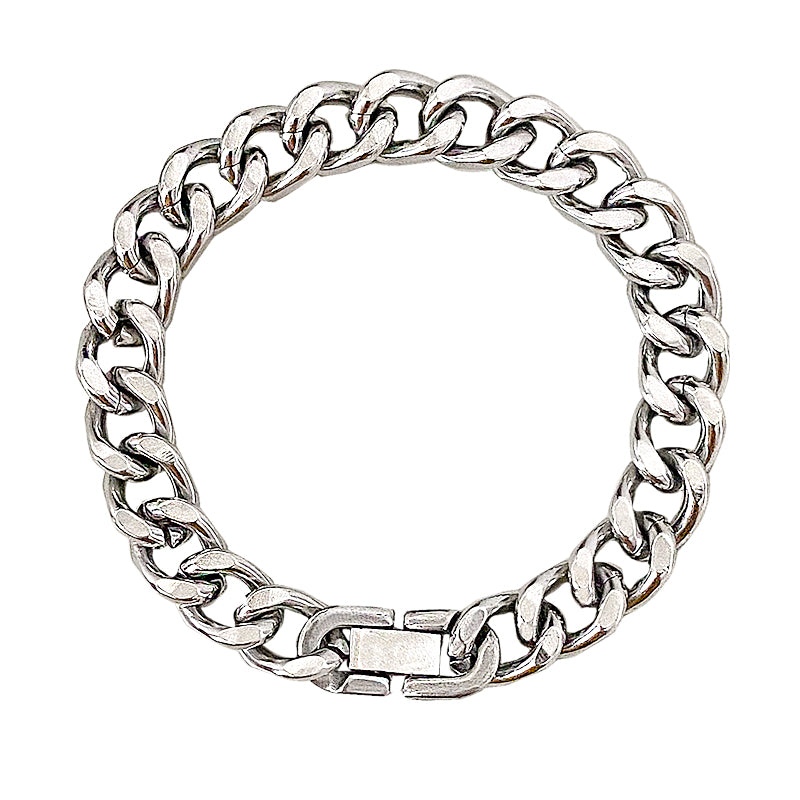 Couple Titanium Steel Cuban Link Chain Bracelet Does Not Fade