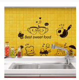 Restaurant Kitchen Happy Western Food Refrigerator Coffee Sticker - Nioor