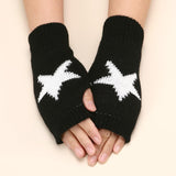 Autumn And Winter Acrylic Wool Five-pointed Star Gloves Warm Oversleeve - Nioor