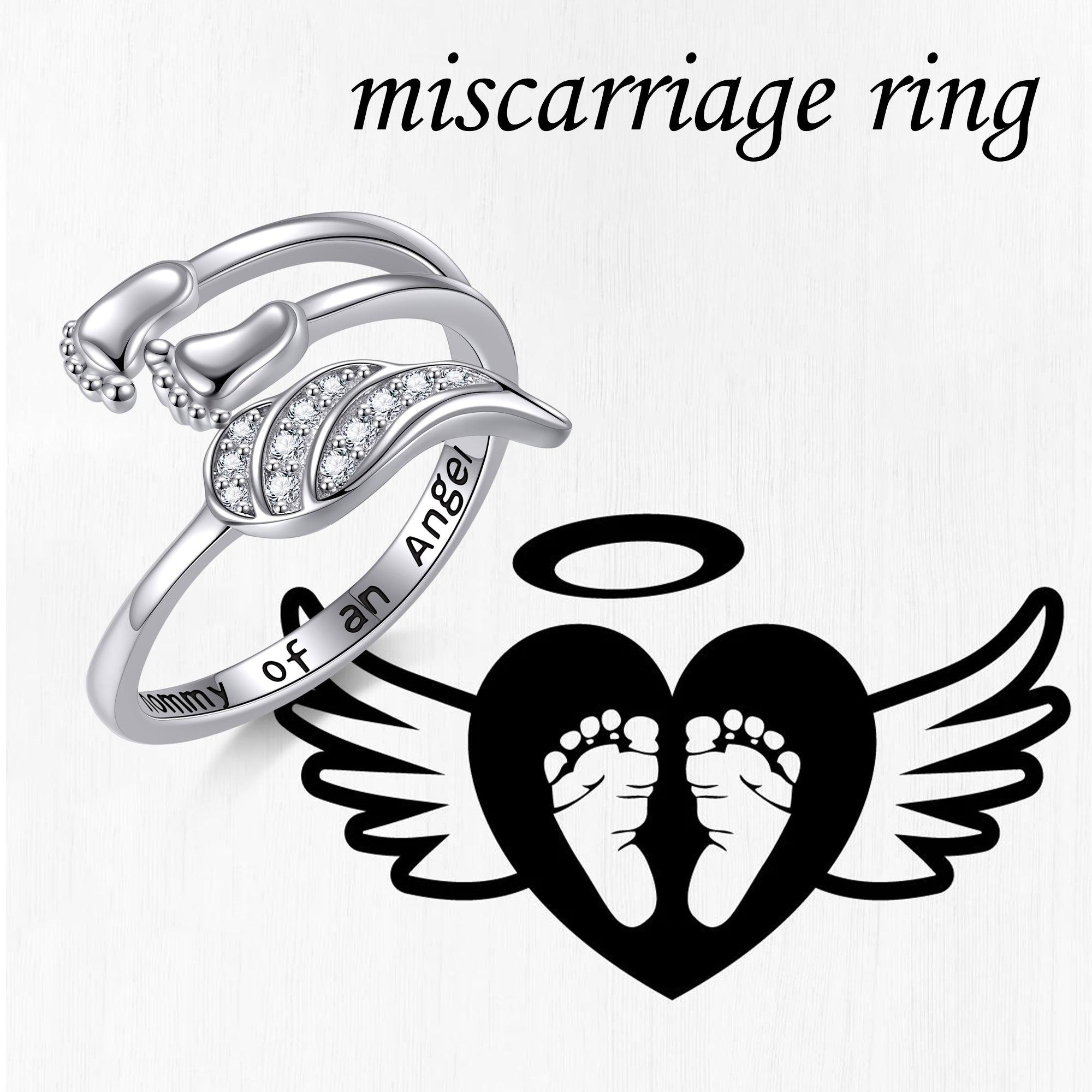 Miscarriage Gift for Mothers Sterling Silver Miscarriage Ring Infant Loss Memorial Jewelry Sympathy Gift for Women Mom - Nioor