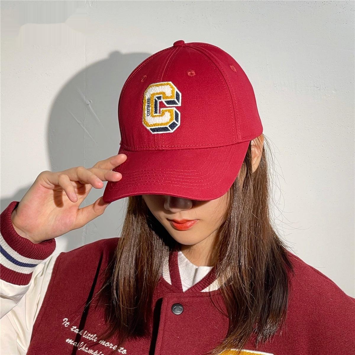 C Letter Hard Crown Baseball Cap Female - Nioor