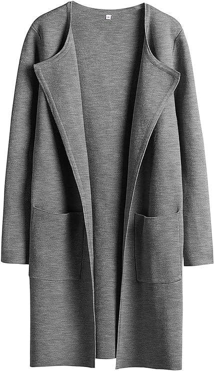 Women's Woolen Coat With Pockets Autumn And Winter Temperament Slim Fit Mid Length Jacket Comfortable Casual Lapel Coats - Nioor