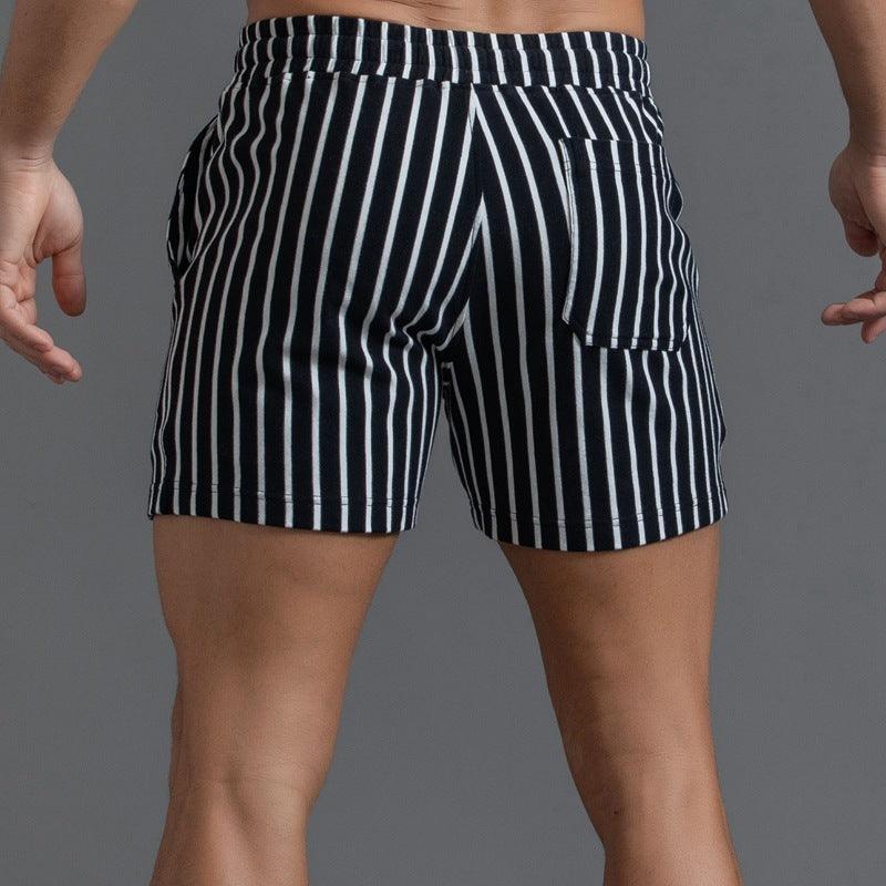 New Pure Cotton Sports Shorts Vertical Stripes - Nioor