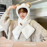 Women's Winter Plush Hat Scarf Thickened Warm - Nioor