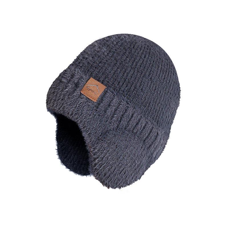 Winter Warm Plush Knitted Cold-proof Earflaps Slipover Hat - Nioor