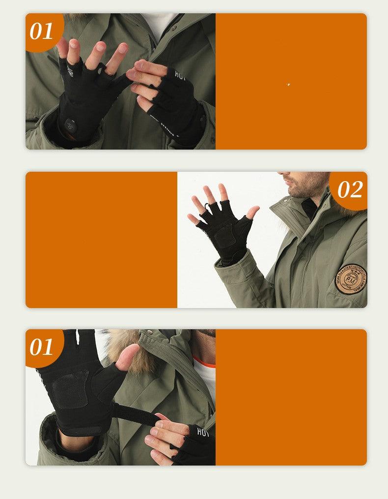 Half Finger Gloves Charging And Heating - Nioor