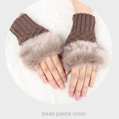 Thermal Women's Half Finger Polyester Gloves - Nioor