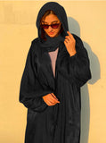 Eid Muslim Abaya Dress Kimono For Women Fashion Shining Silklike Summer Abayas Cardigan Puff Sleeve Dubai Turkey Clothes