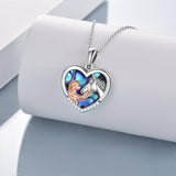 Horse Heart with Girls Pendant Necklace Gifts for Her - Nioor