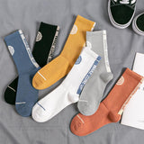 Solid Color Cotton Socks Spring And Autumn Medium Hose - Nioor