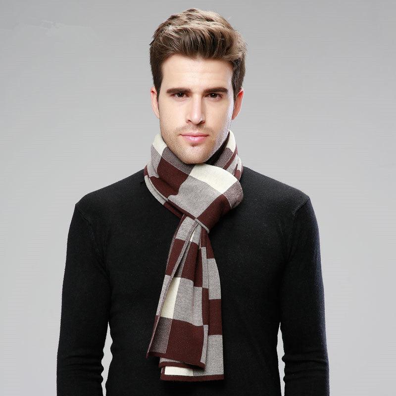 Classic And Fashionable British Checked Cashmere Scarf For Men's Warmth - Nioor