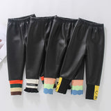 Girls' Warm Bottomed Leather Pants