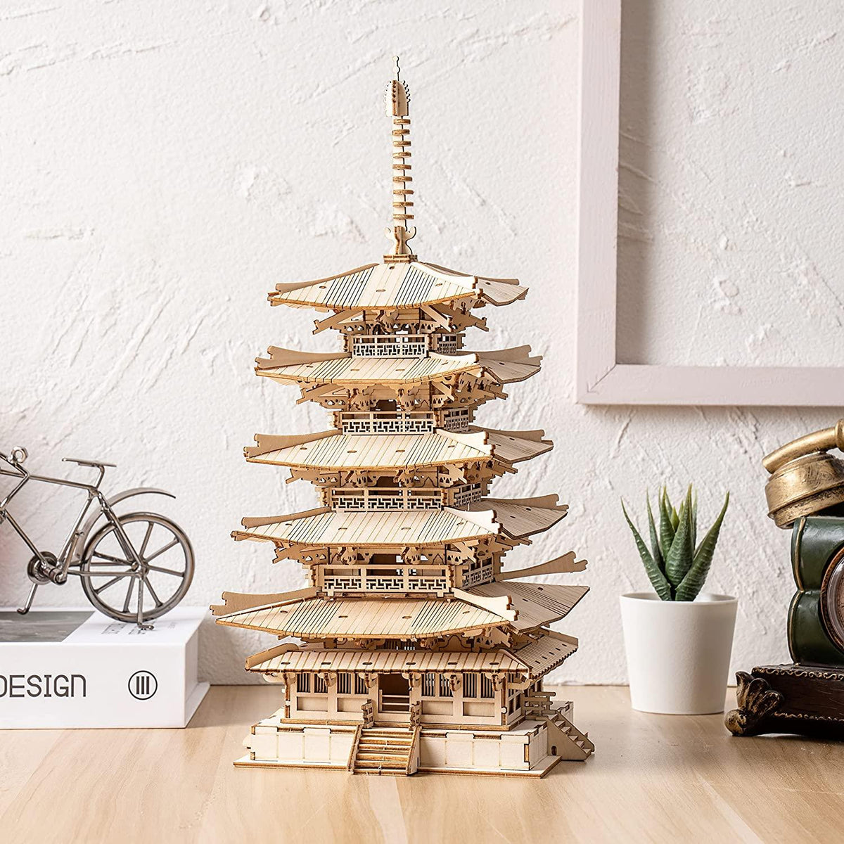 Robotime Five-storied Pagoda 3D Wooden Puzzle Toys For Children Kids Birthday Gift TGN02 - Nioor