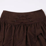 Women's Irregular Lace-up Waist Skirt - Nioor