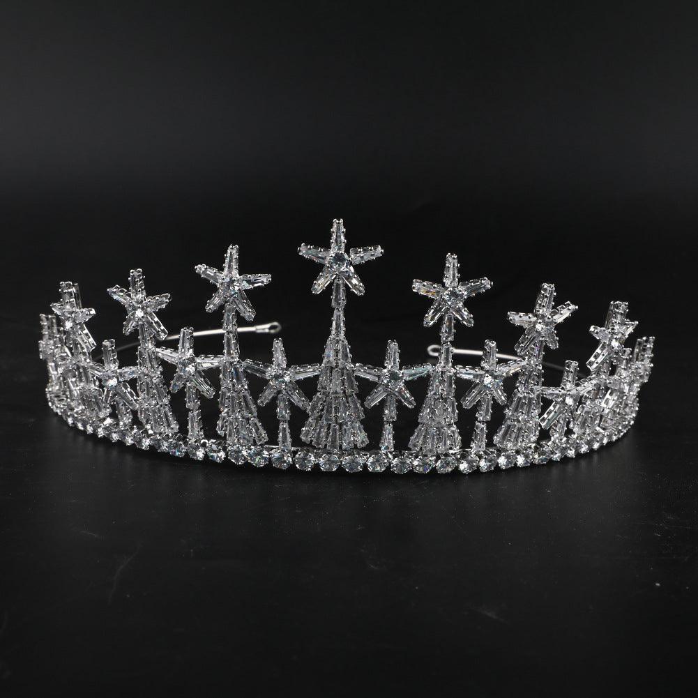 Zircon Headdress Formal Dress Accessories Bridal Crown - Nioor