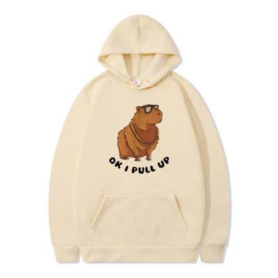 Capybara Hoodie Korean Style Loose Hooded Sweater Cute Print - Nioor