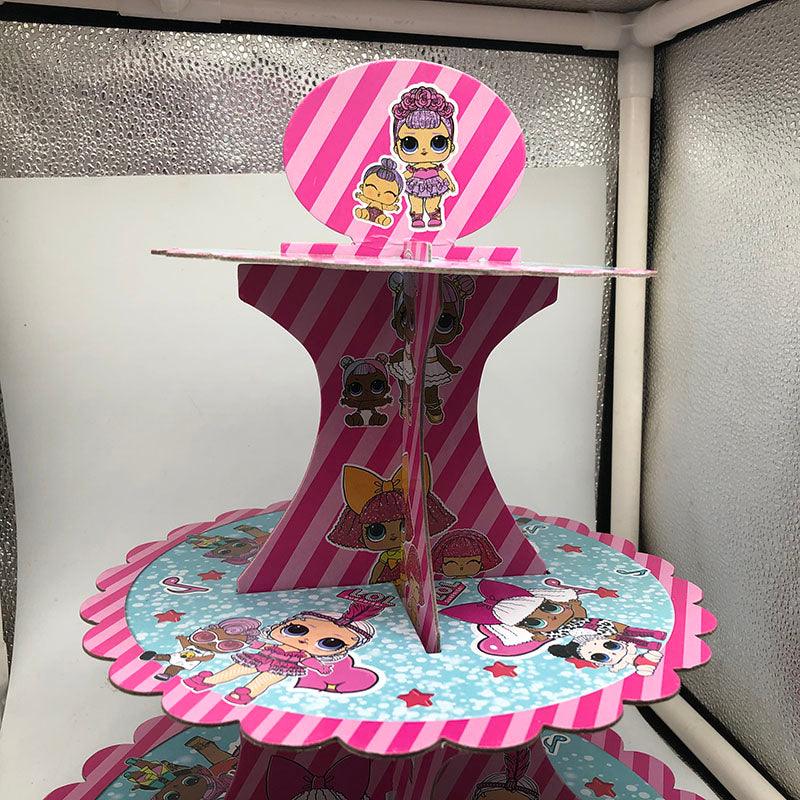 Cartoon doll birthday theme cake stand - Nioor