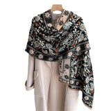 Cashmere-like Flower Scarf Warm Shawl - Nioor