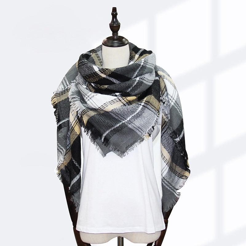 Cashmere Polyester Double-sided Qicaigei Square Scarf - Nioor