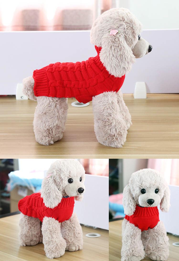 Cashmere Twisted Rope Pet Sweater, Dog Clothes, Pet Products - Nioor