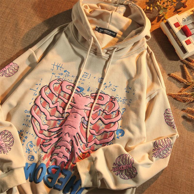 Casual Fashion Personality Print Hoodie Coat - Nioor