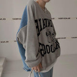 Casual Long-sleeved Denim Splicing Sweater Female - Nioor