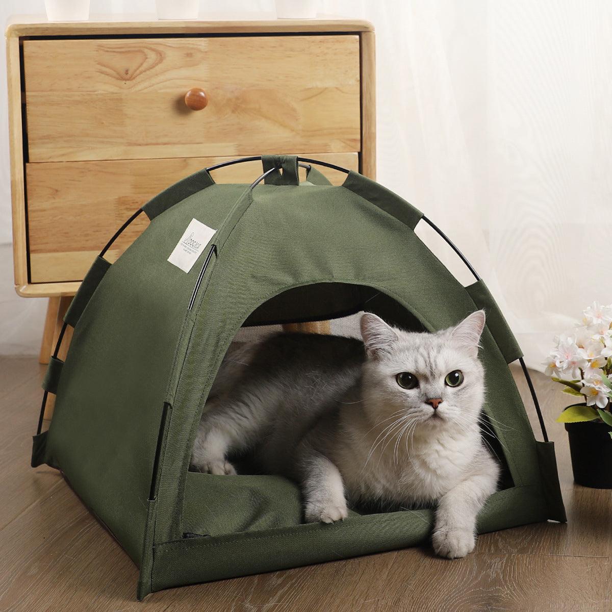 Cat Tent Cooling Mat Dog House Pet Sofa Camping Dog Bed With Cushion For Dog Kennel Indoor Cat Nest Cat Bed Pets Products - Nioor