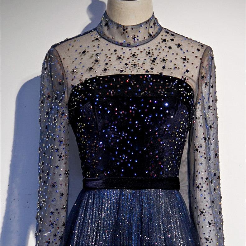 New Style High End Celebrity Long Tail Starry Sky Dress - Nioor