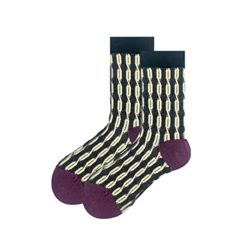 Socks Women's Contrast Color Twist Three-dimensional Relief - Nioor