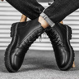 Men's Casual Leather Boots Increase Leather Shoes - Nioor